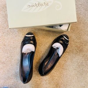 Nurture Sandee mid heel open toe flat dress shoe